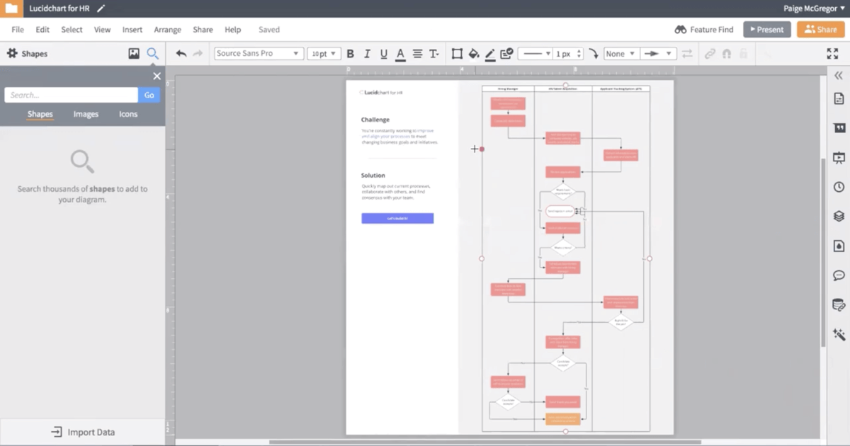 Map out HR processes quickly with advanced features