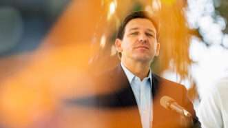 Florida Gov. Ron DeSantis speaks at a press conference in December 2022 | Ronen Tivony/ZUMAPRESS/Newscom