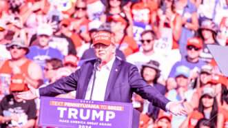 Donald Trump speaks on stage during campaign rally in Butler, PA | Morgan Phillips/Polaris/Newscom