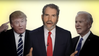 John Stossel is seen between former President Trump and President Joe Biden | Stossel TV