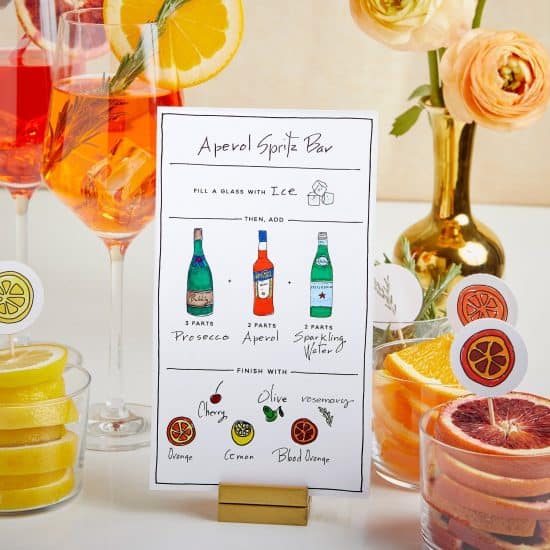 Darcy Miller Designs, Darcy Miller, Spritz Bar, Party, Aperol Spritz, Bridal Shower