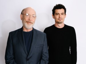 J. K. Simmons and Damien Chazelle of “Whiplash” at the Deadline Studio held at the Bisha Hotel during the Toronto International Film Festival 2024 on September 9, 2024 in Toronto, Canada.