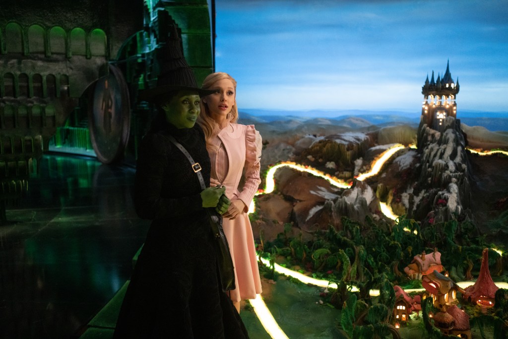 Cynthia Erivo is Elphaba and Ariana Grande is Glinda in 'Wicked', directed by Jon M. Chu.