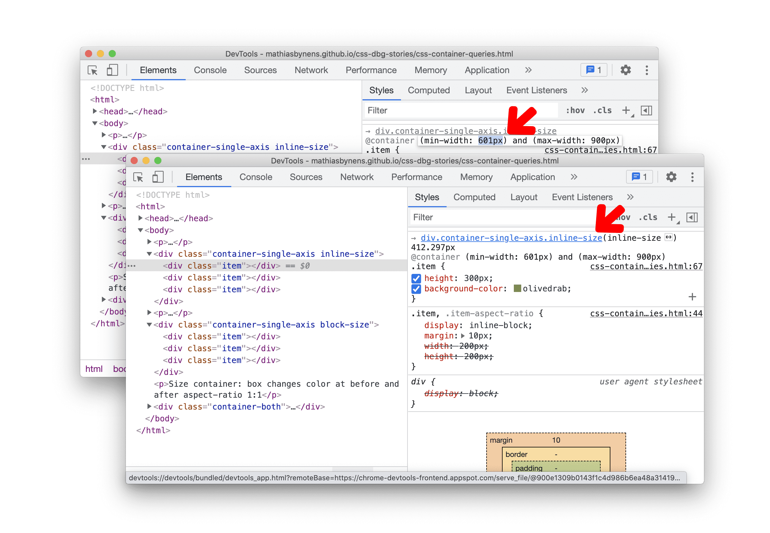 استعلامات حاوية CSS القابلة للتعديل في جزء الأنماط