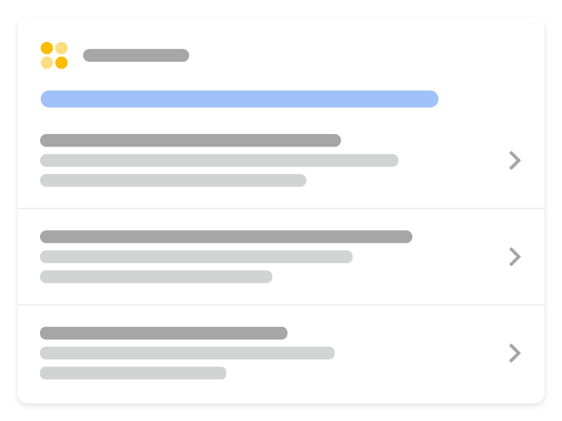 Résultat enrichi de liste de cours dans les résultats de recherche