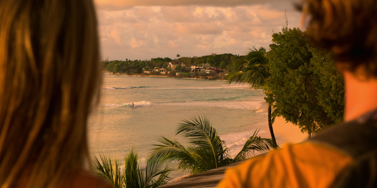 Sarah and John B look out into the Bahamas.