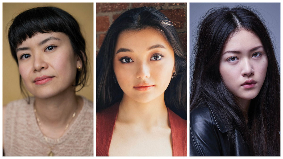 Triptych of headshots featuring Katie Leung, Michelle Mao, Isabella Wei