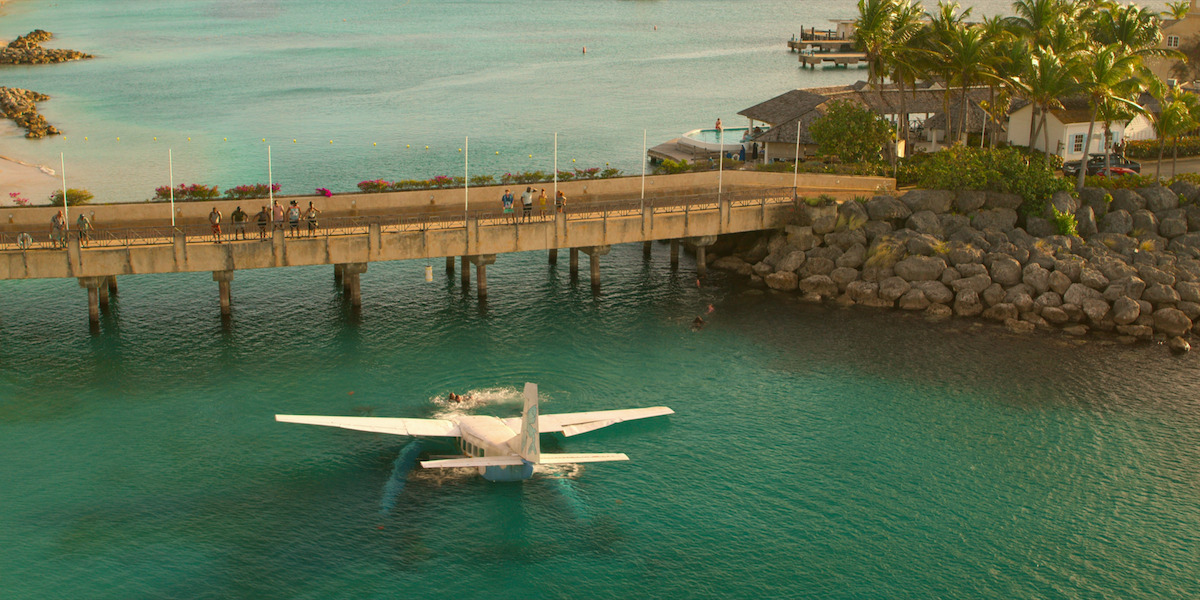 A plane crashes in the ocean in 'Outer Banks.'