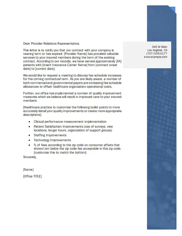 Provider relations letter healthcare blue modern-simple