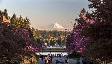 The University of Washington, home to the College of the Environment and a spectacular location from which to lead in environmental research, teaching and service. Photo credit: Tiffany Von Arnim