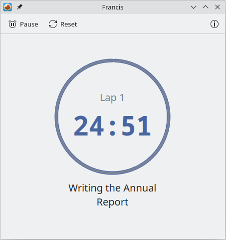 Francis, a pomodoro-based time-management app