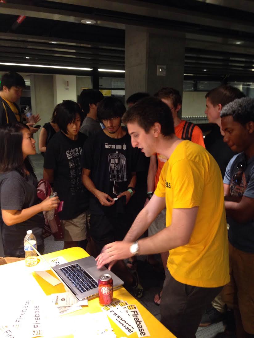 Jacob helping hackers at CalHacks