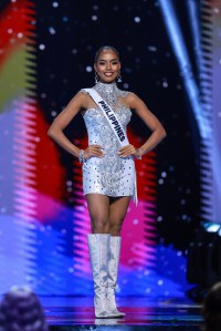 MEXICO CITY, MEXICO - NOVEMBER 16: Miss Philiphines, Chelsea Manalo, participates in The 73rd Miss Universe Competition - show at Arena Ciudad de Mexico on November 16, 2024 in Mexico City, Mexico. (Photo by Hector Vivas/Getty Images)