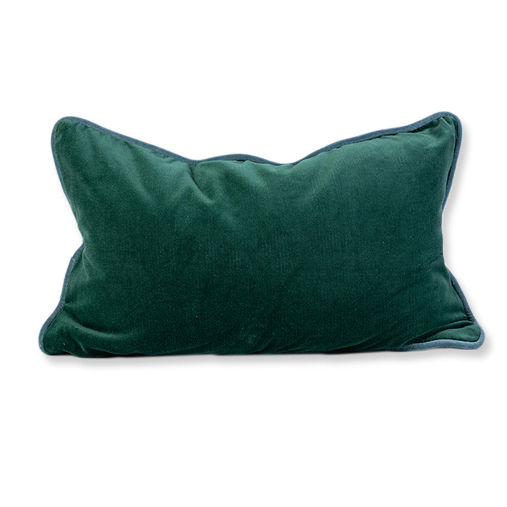 Charliss Velvet Lumbar Pillow - Green + Aqua - Furbish Studio