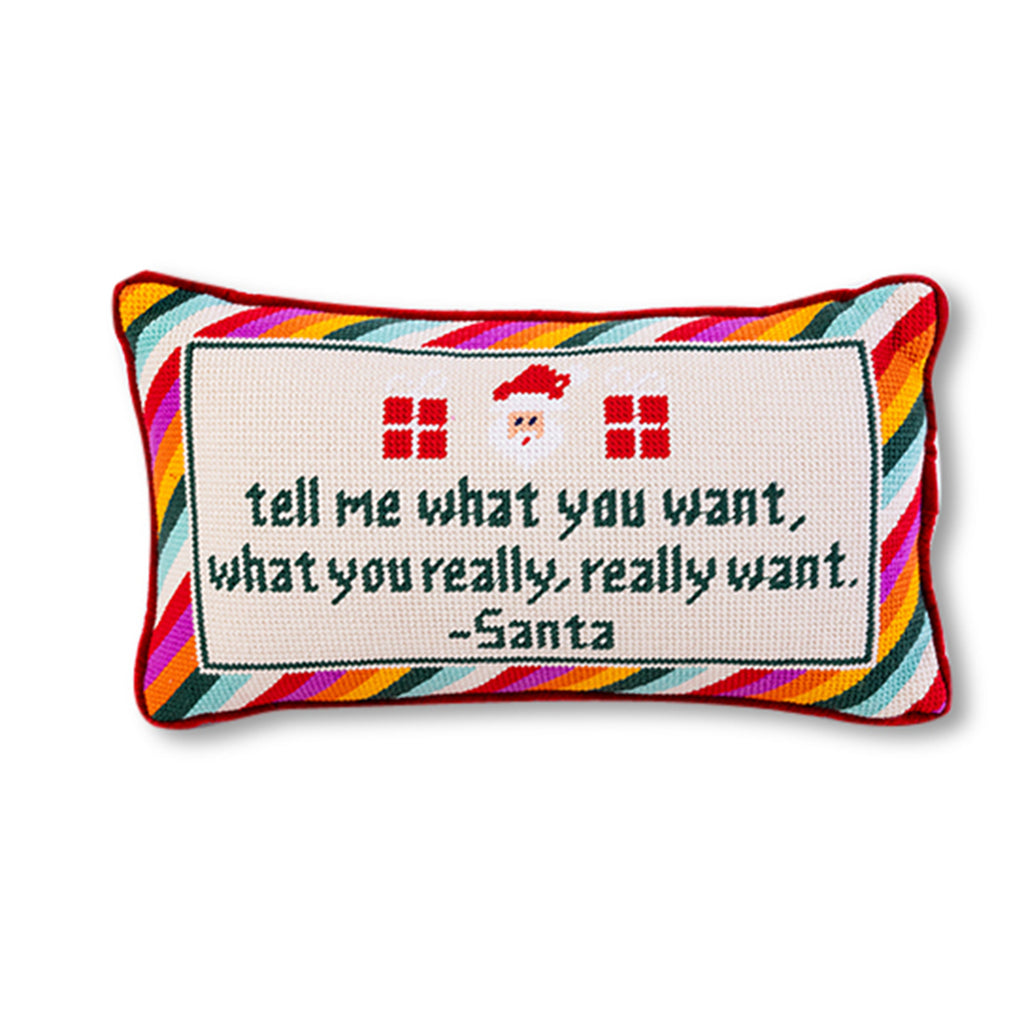 Tell Me What You Want Needlepoint Pillow - Furbish Studio