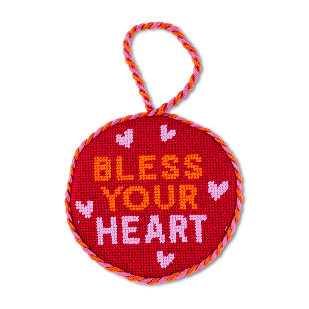 Needlepoint Ornament - Bless your Heart - Furbish Studio