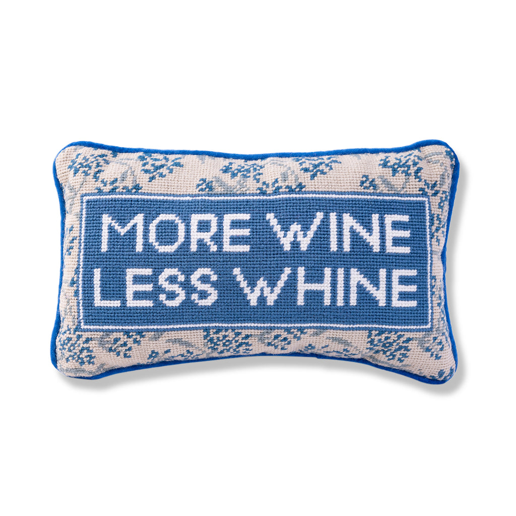 More Wine Needlepoint Pillow - Furbish Studio