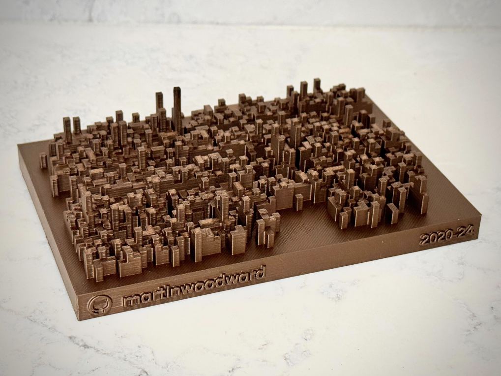 An example of a 3D Printed GitHub Skyline