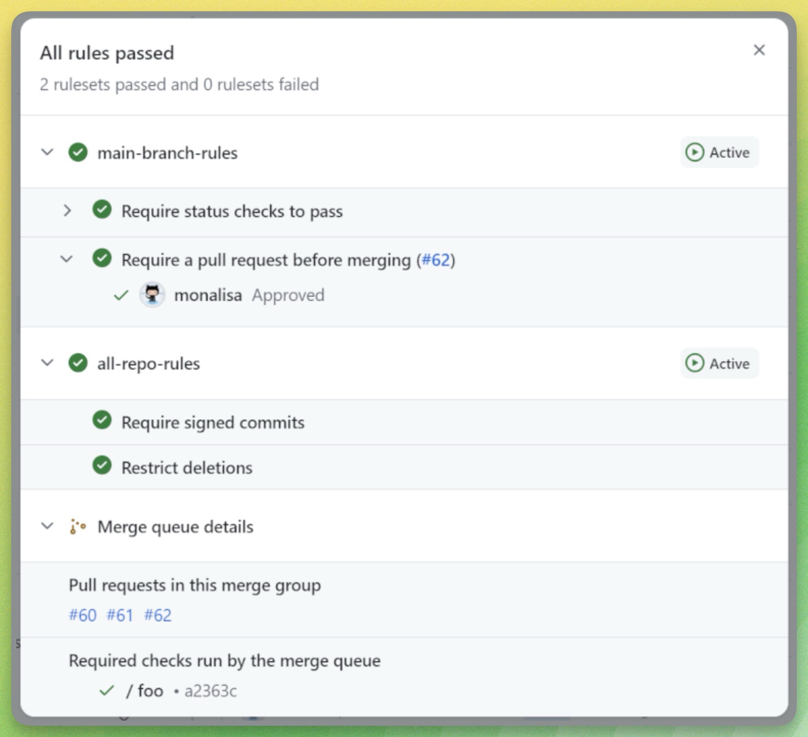 Example screenshot of details of a queue in rule insights