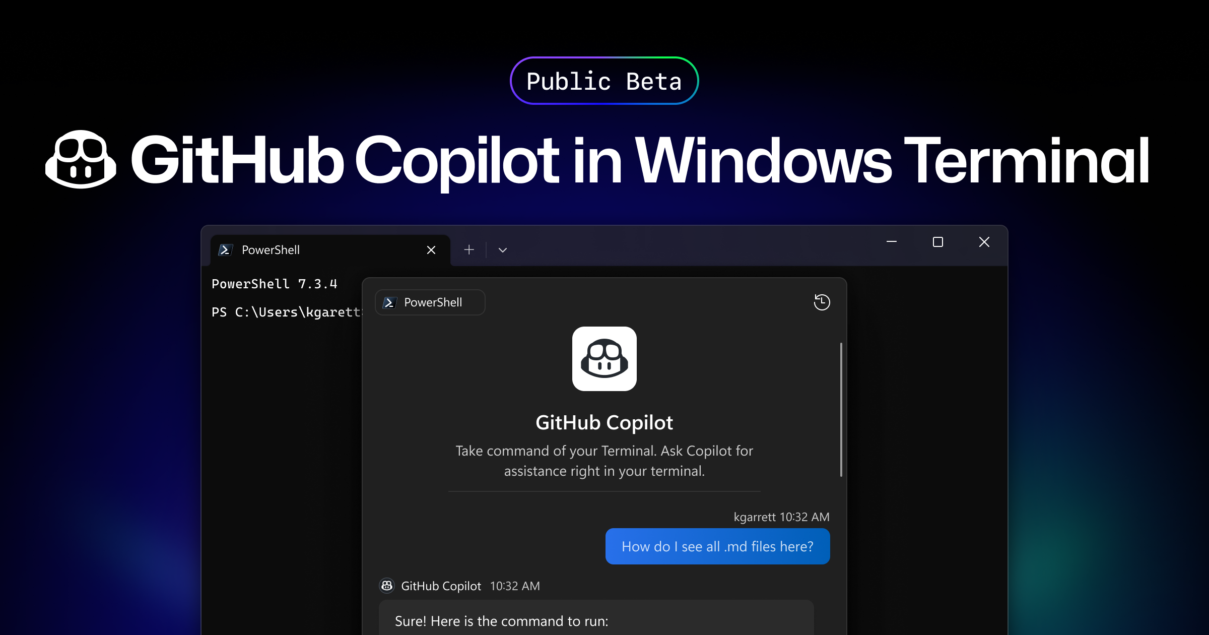 GitHub Copilot in Windows Terminal