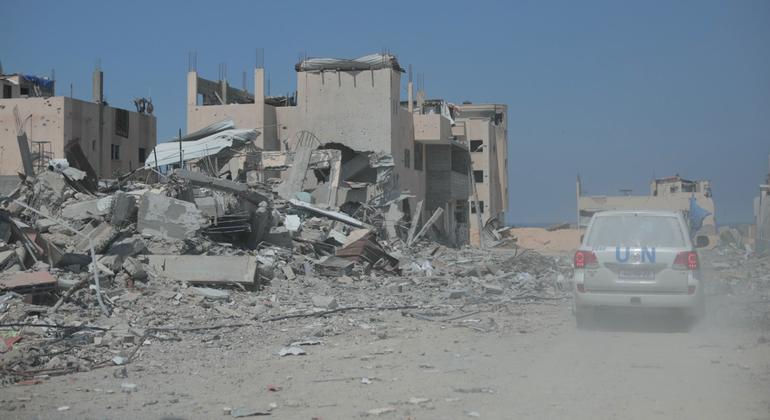 The town of Khan Younis, like many areas of the Gaza Strip, has been decimated by the war.