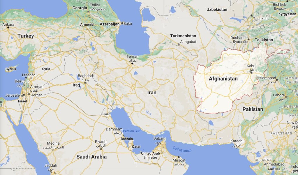 Afghanistan and its neighboring countries | Source: Google Maps