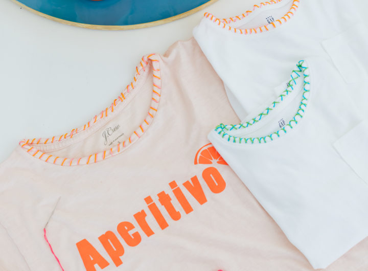 The final product of Eva Amurri Martino's embroidered tee DIY