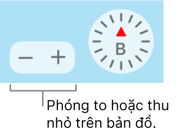 Các nút thu phóng trên bản đồ.