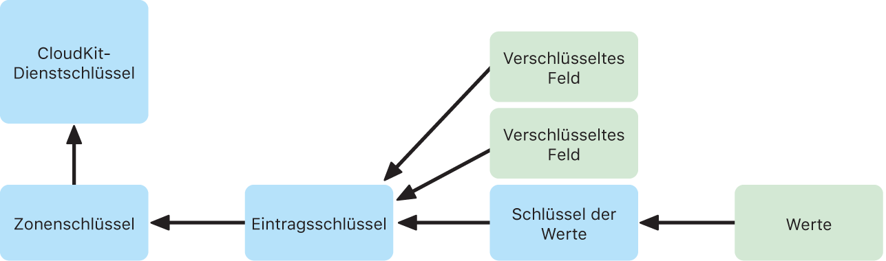 Layout des CloudKit-Dienstschlüssels.