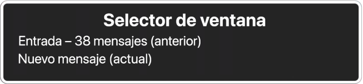 El selector de ventana con una lista de dos ventanas abiertas.