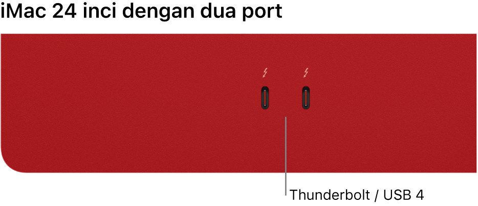 iMac menampilkan dua port Thunderbolt / USB 4.