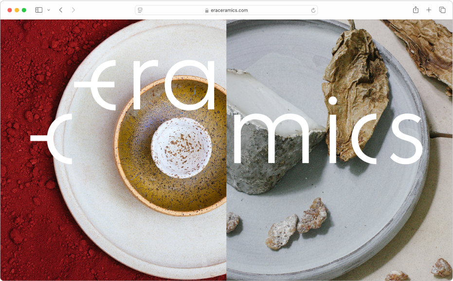 Una finestra del Safari amb la pàgina web d’Eera Ceramics.