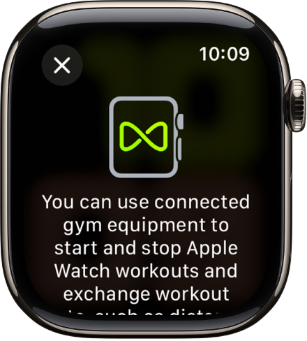 Экран создания пары, который отображается при создании пары между Apple Watch и тренажером.