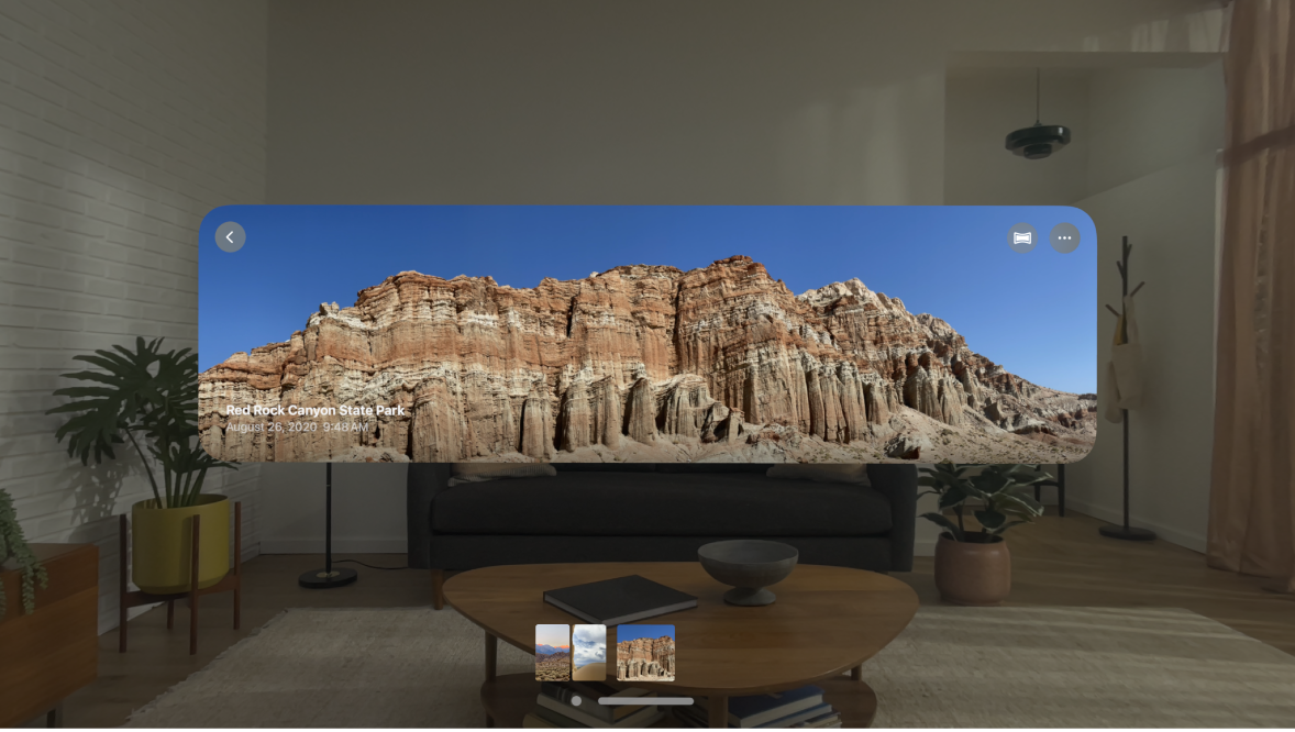 A panorama in Apple Vision Pro, showing the option to immerse yourself in the photo.