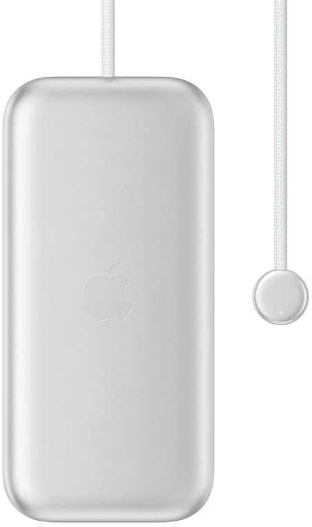 La batterie de l’Apple Vision Pro, déconnectée de l’appareil.