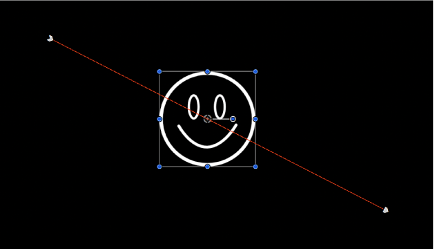 Canevas affichant une trajectoire d’animation générée par les images clés