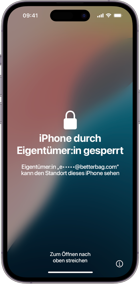 Benutzeraktivierte Aktivierungssperre auf einem iPhone: