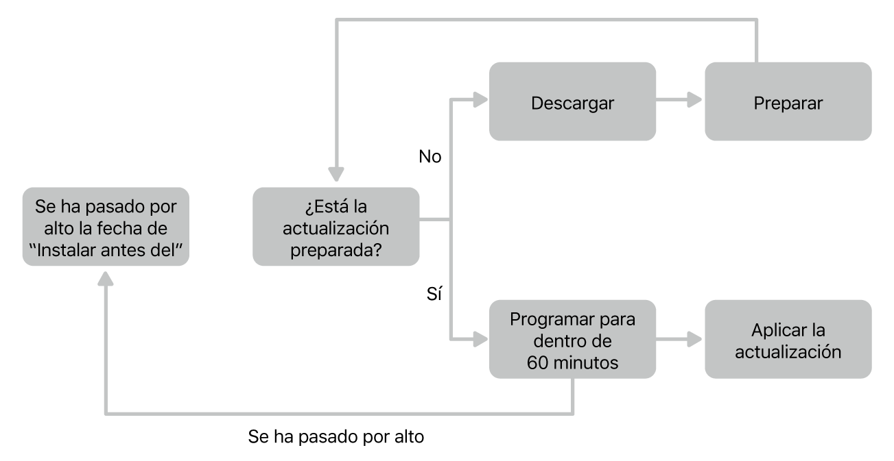 Gráfica de actualizaciones de software.