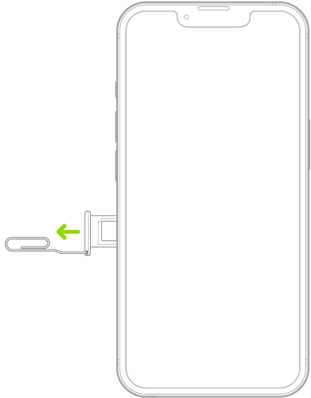 S’introdueix un clip de paper o l’eina d’expulsió de la SIM al petit orifici de la safata que hi ha al costat esquerre de l’iPhone per expulsar-la i extreure-la.