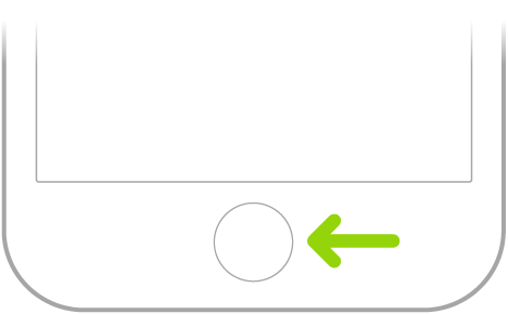 O botão de Início (Touch ID), na parte inferior do iPhone.