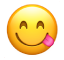 Emoji, jolla on kieli ulkona.