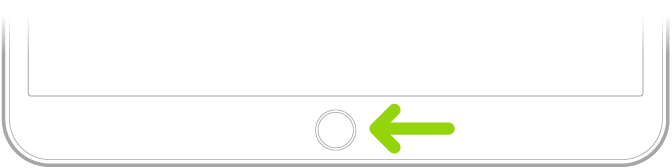 Die Home-Taste (Touch ID) unten auf dem iPad.