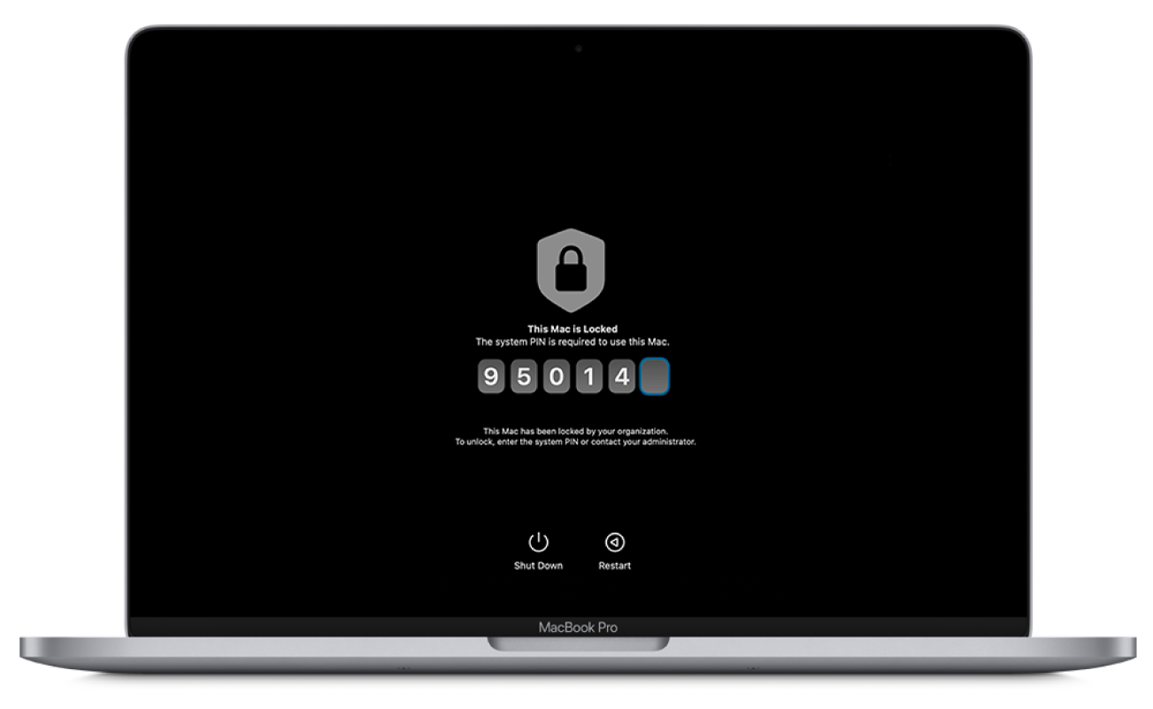 A Mac showing that recoveryOS is locked.