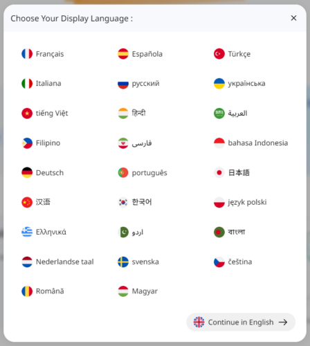 languages covered on langeek