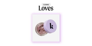 cosmetic product in a jar with a lavender lid