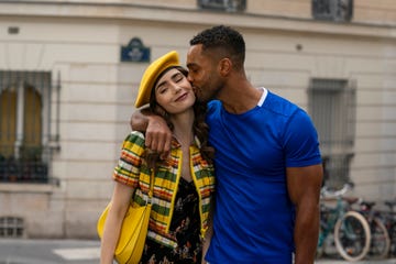 alfie and emily in emily in paris kissing