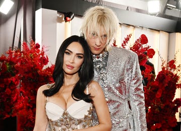 megan fox and machine gun kelly on the 65th grammy awards red carpet