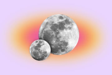 two moons on purple background