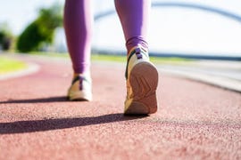 footwear of an individual walking on a track