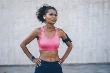 Sportswoman resting